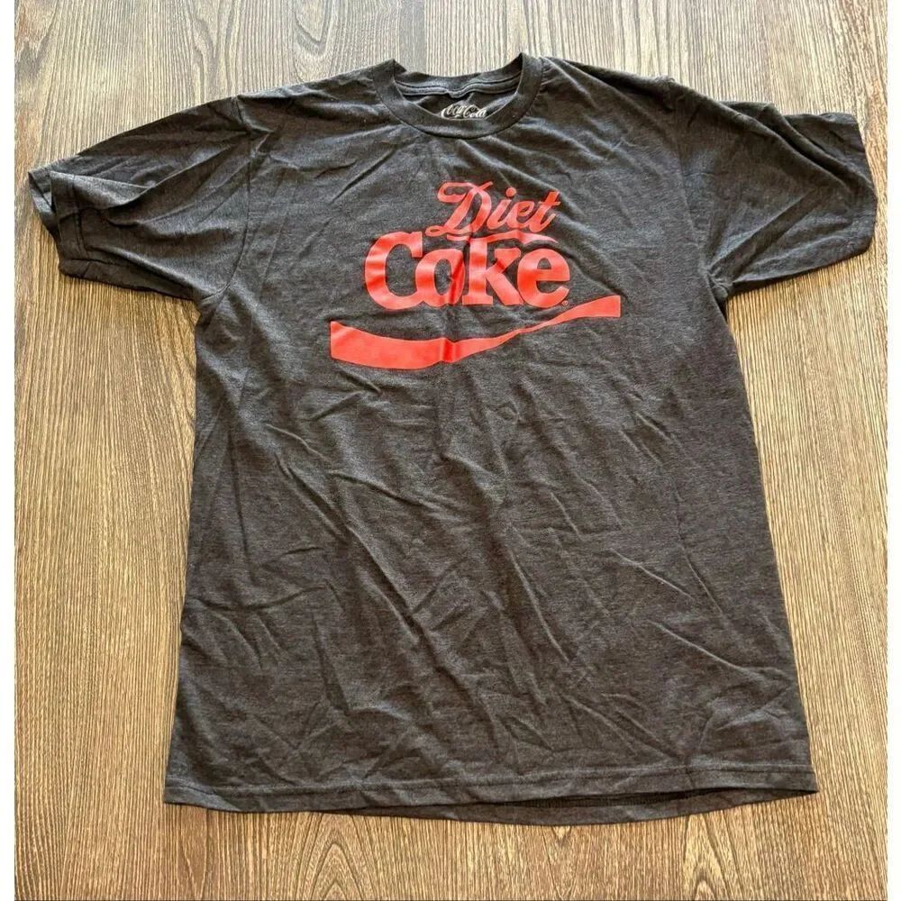Coca-Cola Womens T-Shirt Diet Coke Print Short Sleeve Crew Neck Gray Size M